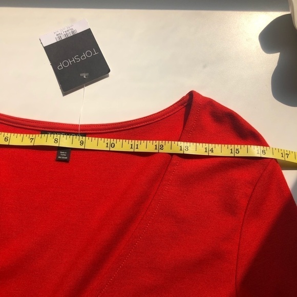 Topshop Faux Wrap Fit & Flare Dress Size 10 - Picture 7 of 10